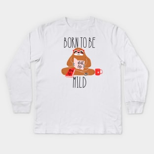 Funny Sloth Kids Long Sleeve T-Shirt